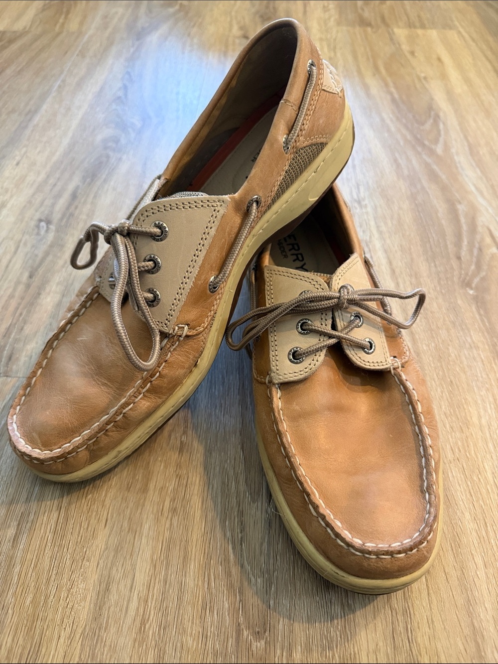 Sperry Two-Tone Brown and Tan Leather Boat Shoes